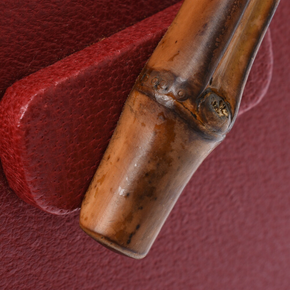 Gucci Bag Handbag Handle Bamboo Pigskin Red Top - Picture 9 of 11